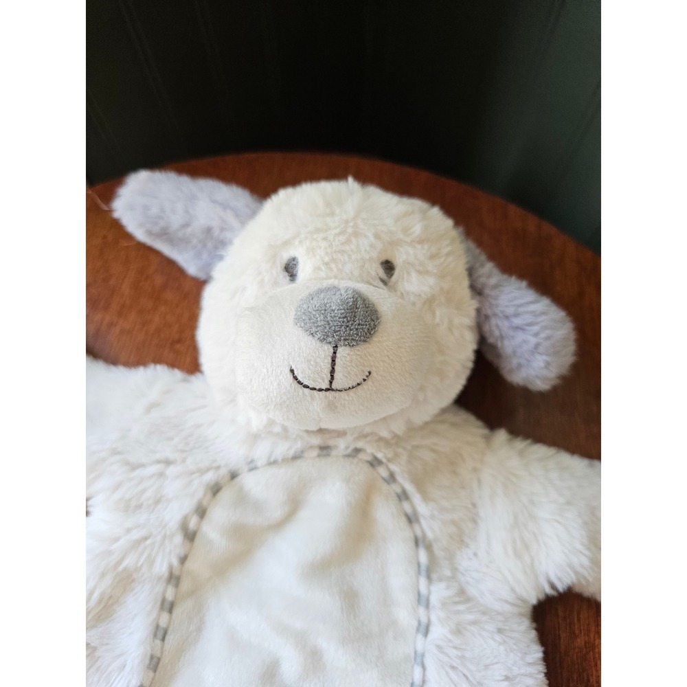 Kellytoy flatties‎ Plush Puppy Dog white Grey Lovey Stuffed Animal crinkle